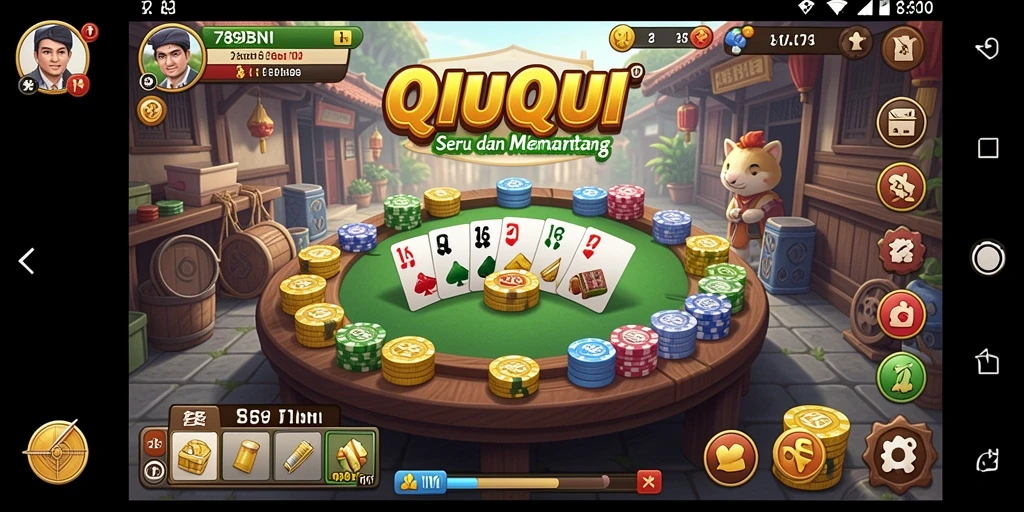 Tampilan gameplay QiuQiu yang seru dan menantang.