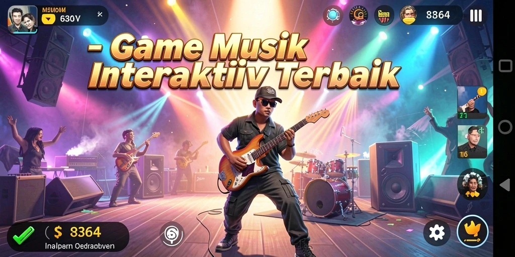 Tampilan gameplay 8364 yang menarik dengan pilihan lagu interaktif.