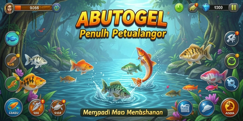 Tampilan gameplay <strong>ABUTOGEL</strong> yang menarik saat memancing di laut lepas.