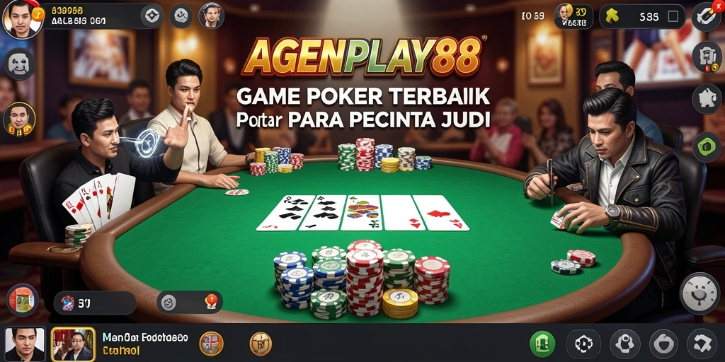 Tangkapan layar dari AGENPLAY88 yang menunjukkan pertandingan Poker yang seru.