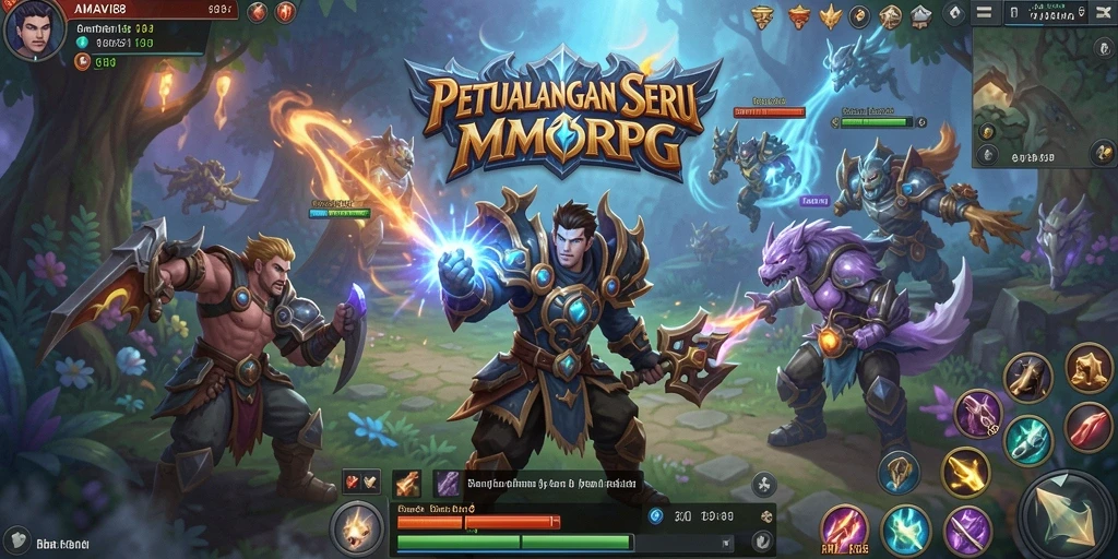 Screenshot gameplay AMAVI88 menampilkan pertempuran seru di dunia MMORPG.