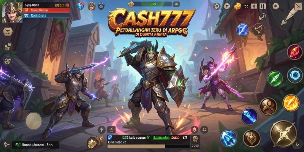 Tangkapan layar permainan CASH777 menunjukkan pertempuran epik dalam dunia ARPG.
