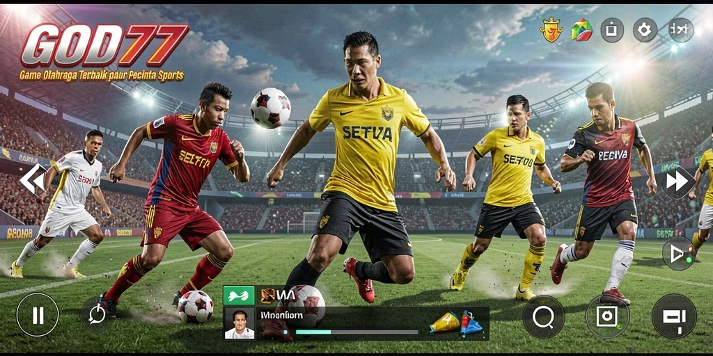 Screenshot utama GOD77 menampilkan aksi seru dalam permainan olahraga.