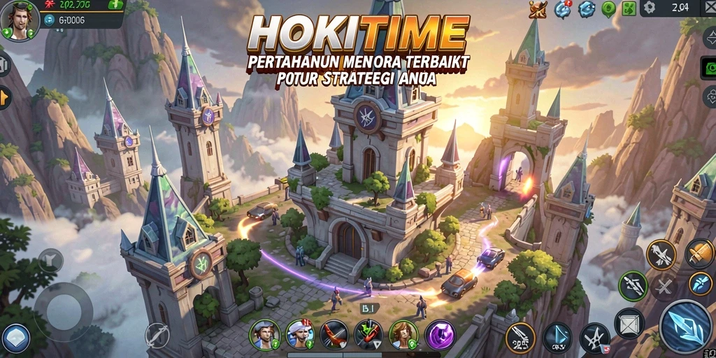 Tangkapan layar HOKITIME menampilkan gameplay menantang Tower Defense.