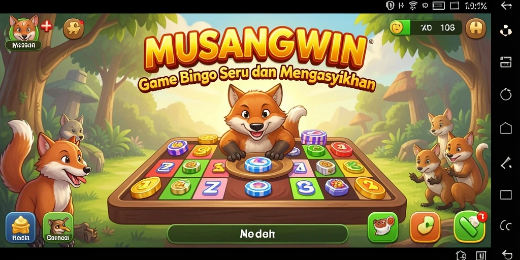 Tampilan gameplay seru di MUSANGWIN, penuh dengan keseruan Bingo.