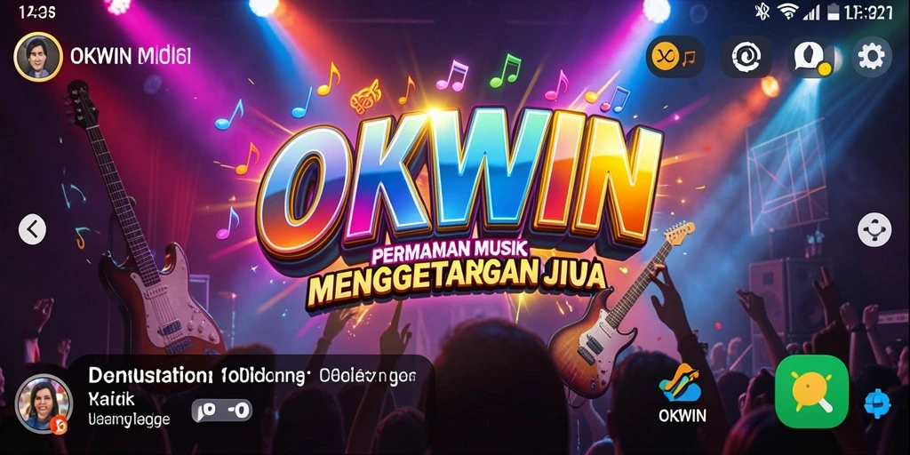 Screenshot utama yang menunjukkan gameplay penuh warna dan interaktif dari OKWIN.