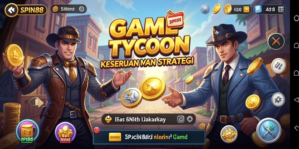 Screenshot gameplay SPIN88 yang menunjukkan aktivitas bisnis yang dinamis.