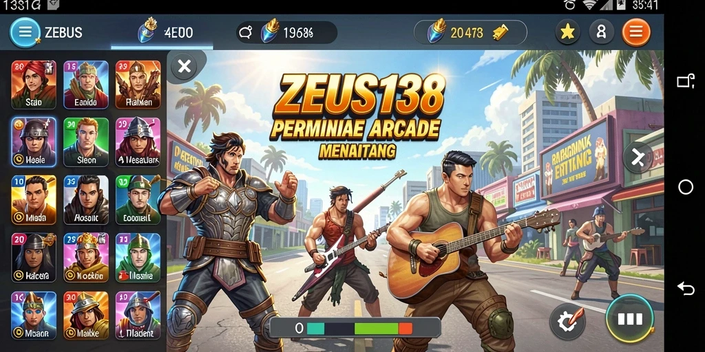 Tangkapan layar utama gameplay ZEUS138 menampilkan aksi Arcade yang seru.
